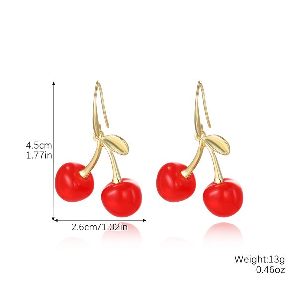 Summer Sweet Fruit Wild Cherry-shaped Earrings