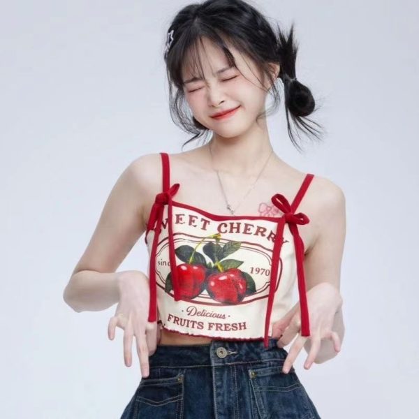 Sweet Spicy Girl Cherry Print Camisole