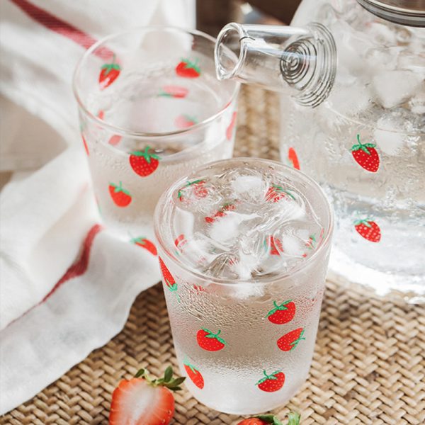 Strawberry Heat-Resistant Glass Teapot & Cup Collection