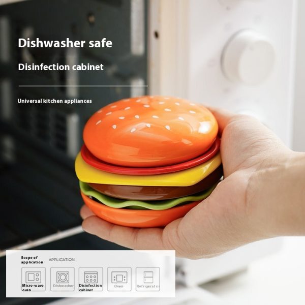 Cute Creative Hamburger Ceramic Tableware