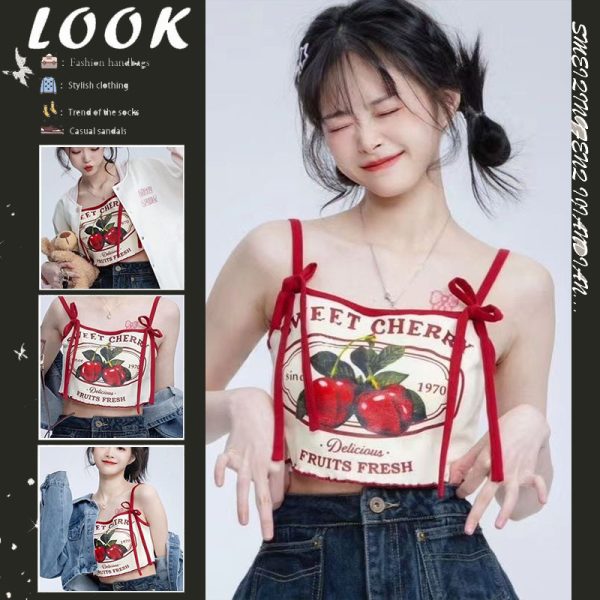 Sweet Spicy Girl Cherry Print Camisole