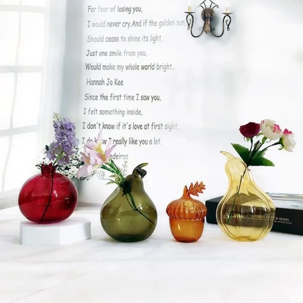Fruit Series Pomegranate Glass Modeling Creative Vase