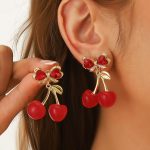 Summer Sweet Fruit Wild Cherry-shaped Earrings