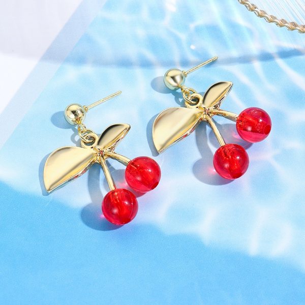 Summer Sweet Fruit Wild Cherry-shaped Earrings