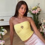 Women’s Pleated Tube Top Slim Top