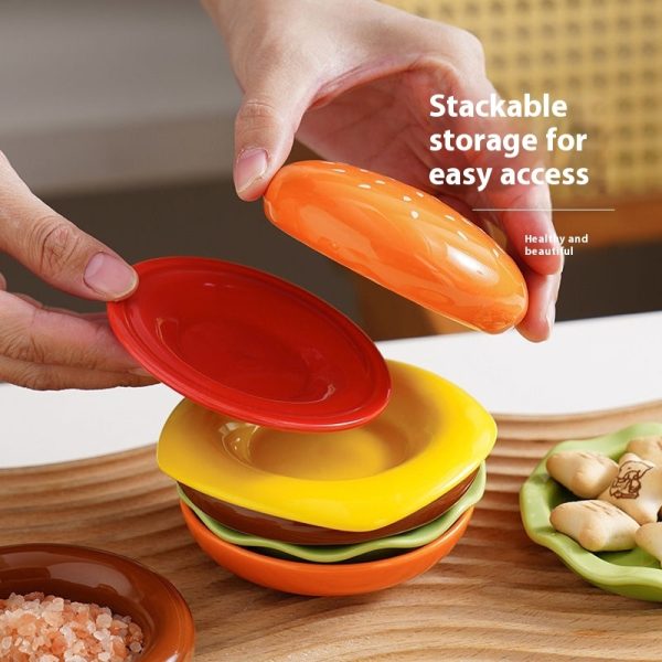Cute Creative Hamburger Ceramic Tableware