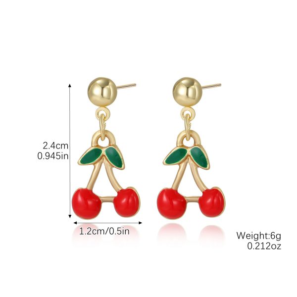 Summer Sweet Fruit Wild Cherry-shaped Earrings