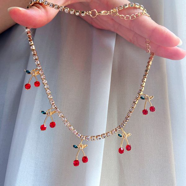 Diamond small cherry necklace