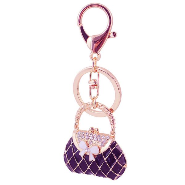 Chanel-style Accessories For Girls Bag Keychain Handbag Bow Colored-paint Key Chain