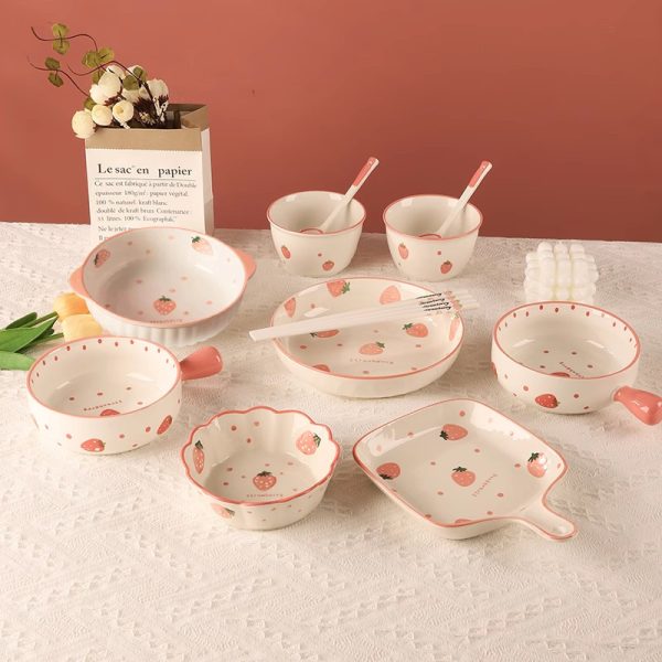 Strawberry Bowls And Dishes Tableware Set