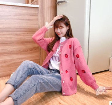 Strawberry pink cardigan
