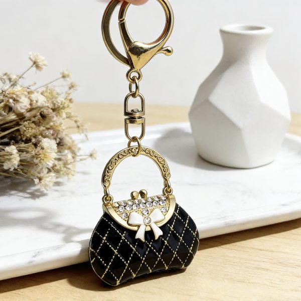 Chanel-style Accessories For Girls Bag Keychain Handbag Bow Colored-paint Key Chain