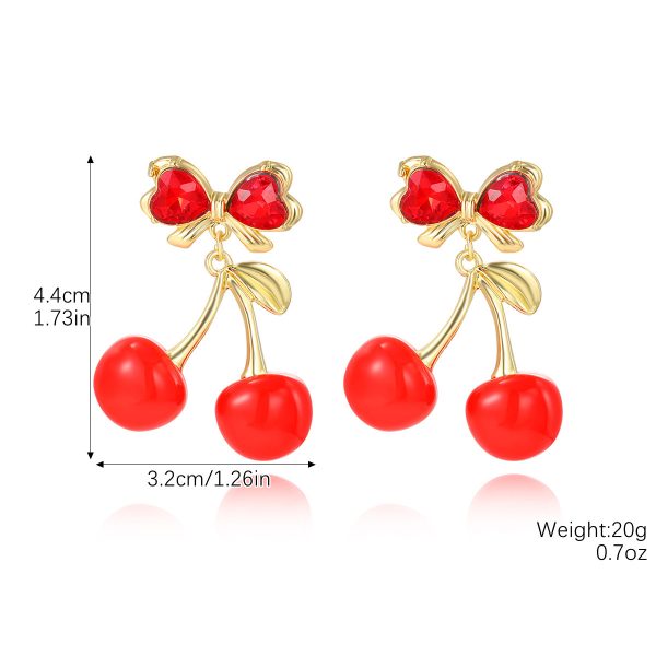 Summer Sweet Fruit Wild Cherry-shaped Earrings