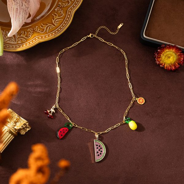 Fruit Series Titanium Steel Necklace Pendant