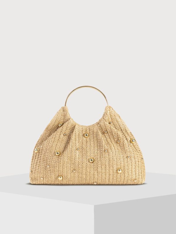 Women's Fashion Solid Color Straw Woven Handbag