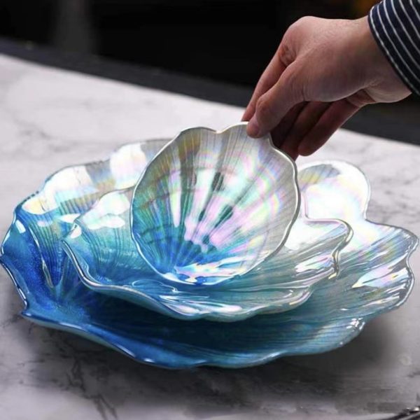 Ocean Pearl Glass Seashell Dish