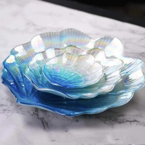 Ocean Pearl Glass Seashell Dish