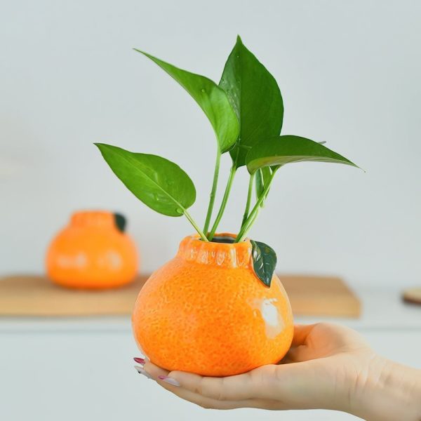 Orange Ceramic Mini Vase