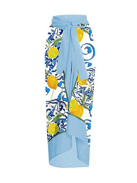 Lemon Printing Swimsuit Dress Suit Women