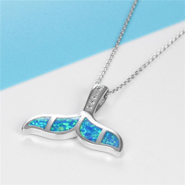 Whale Tail Opal Pendant