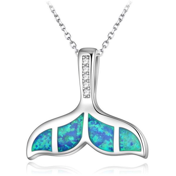 Whale Tail Opal Pendant