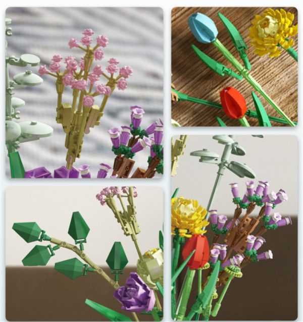 Flower Bouquet Building Block Set – Creative Floral Puzzle Toy