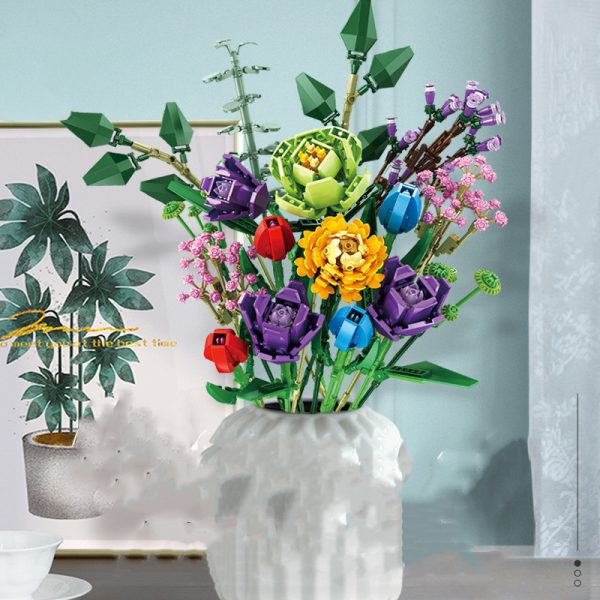 Flower Bouquet Building Block Set – Creative Floral Puzzle Toy