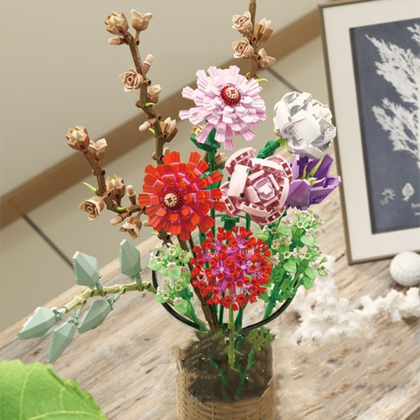 Flower Bouquet Building Block Set – Creative Floral Puzzle Toy