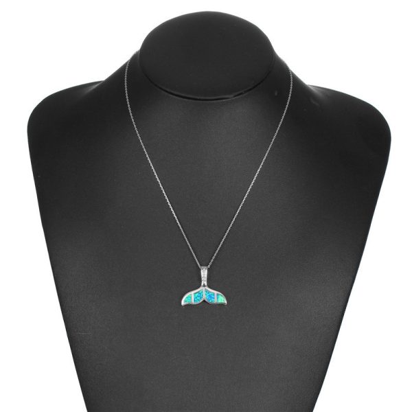 Whale Tail Opal Pendant