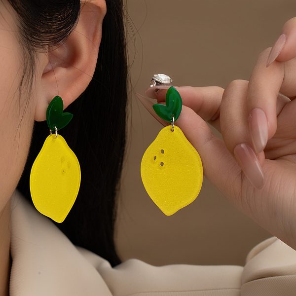 Women's Summer Acrylic Cute Lemon Earrings