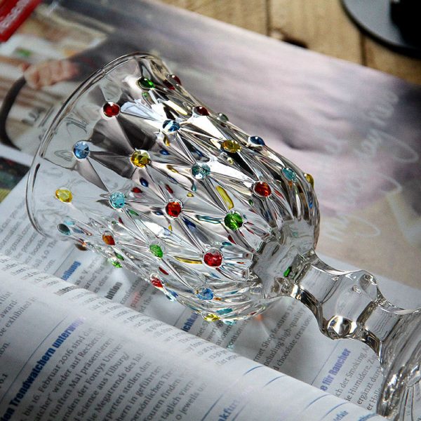 Colorful Dots Pressed Thickened Creative Wine Glass