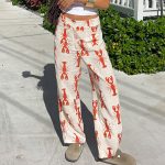 Women’s Casual Pants With A Unique Lobster Print