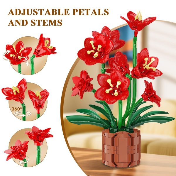 Amaryllis Flower Building Block Set – 503 Pieces