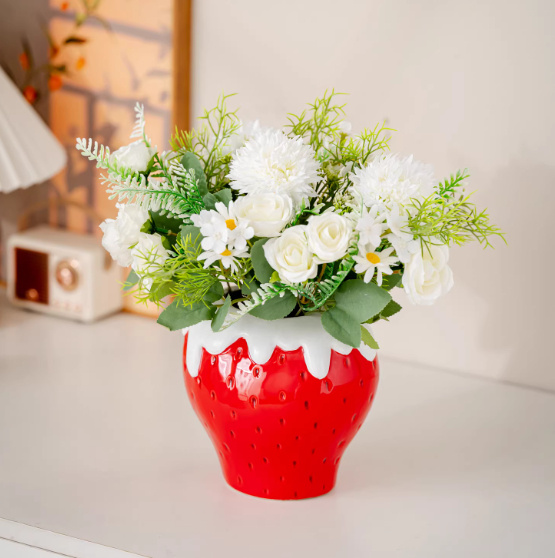 Strawberry Ceramic Vase