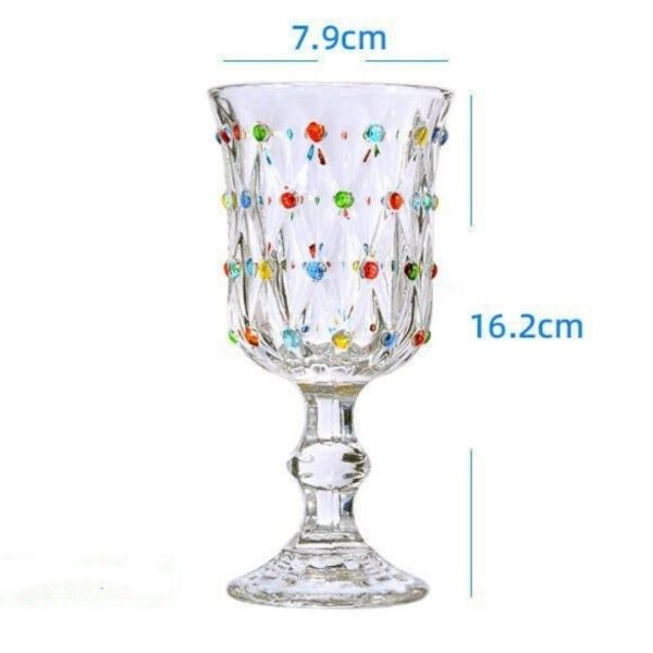 Colorful Dots Pressed Thickened Creative Wine Glass