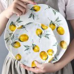 Irregular Lemon Plate Ceramic Dinner