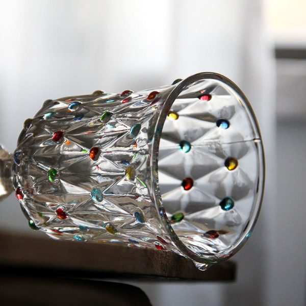 Colorful Dots Pressed Thickened Creative Wine Glass