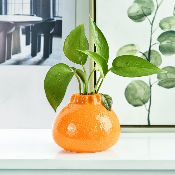 Orange Ceramic Mini Vase