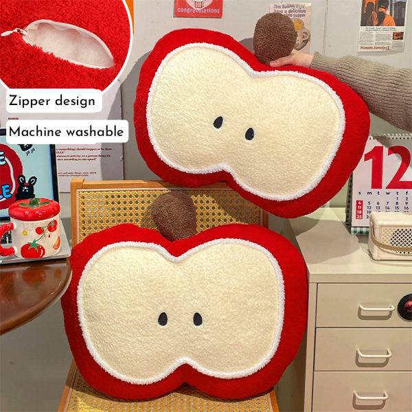 Fruit-Apple Shaped Lumbar Support Cushion for Kids and Adults