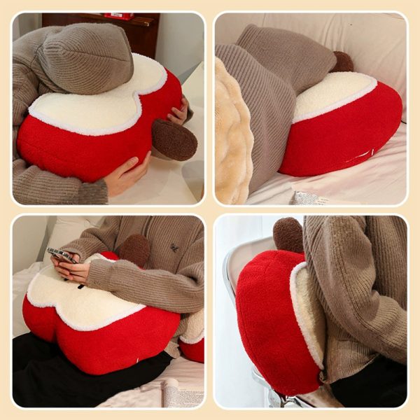 Fruit-Apple Shaped Lumbar Support Cushion for Kids and Adults
