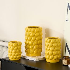 Lemon Embossed Ceramic Vase