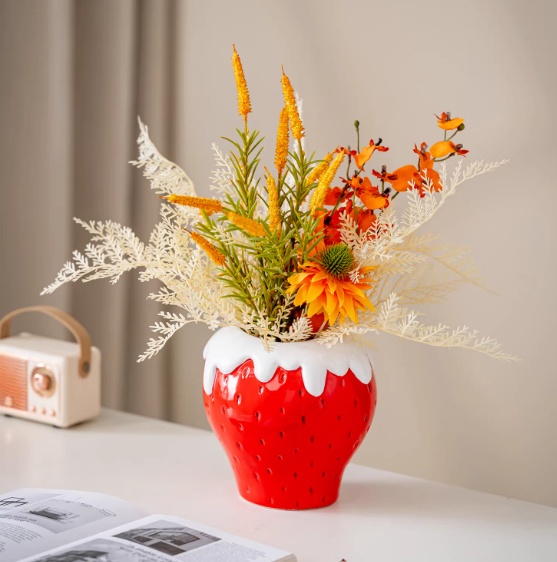 Strawberry Ceramic Vase