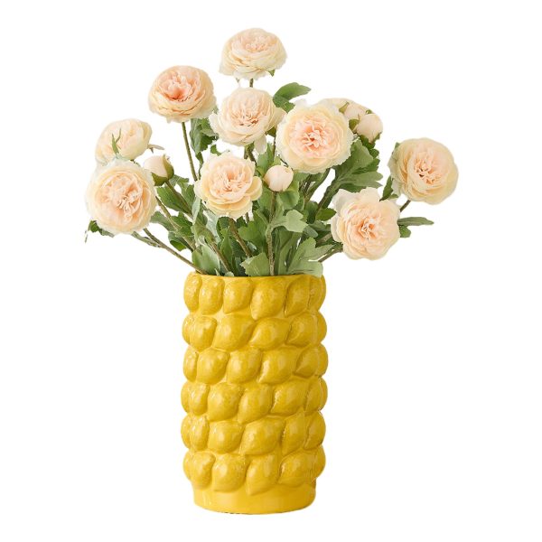 Lemon Embossed Ceramic Vase