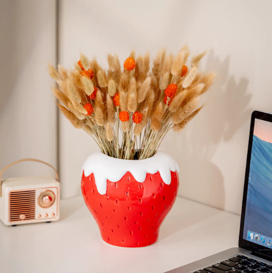 Strawberry Ceramic Vase