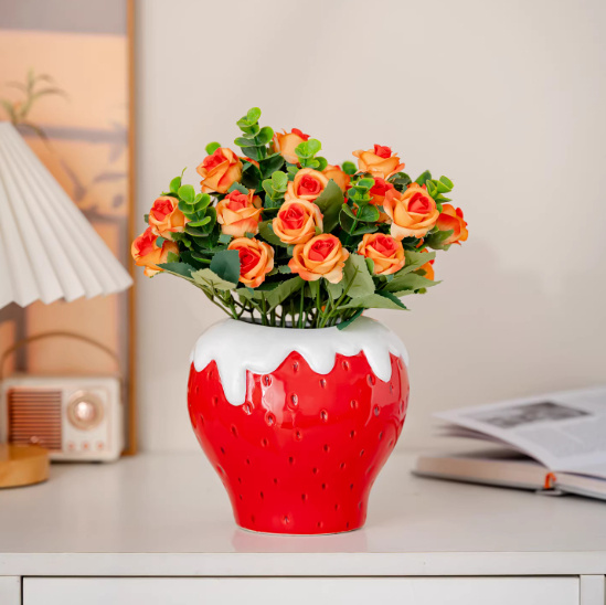 Strawberry Ceramic Vase