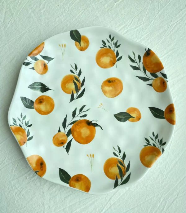Irregular Lemon Plate Ceramic Dinner