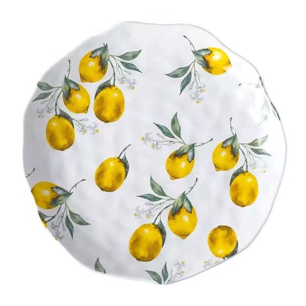 Irregular Lemon Plate Ceramic Dinner