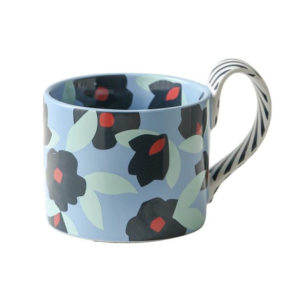Flower Large Capacity Ceramic Water Cup Mug