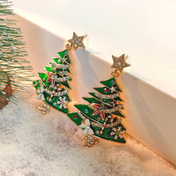 Christmas Tree Diamond Earrings