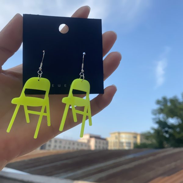Colourful Acrylic Chair Earrings & Necklace